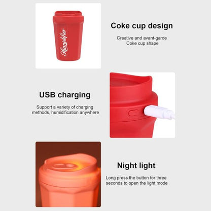 Coke Cup Humidifier | USB Aroma Diffuser for Car & Home | Mini Cool Mist Humidifier for Bedroom & Study Room with Summer Flame Design