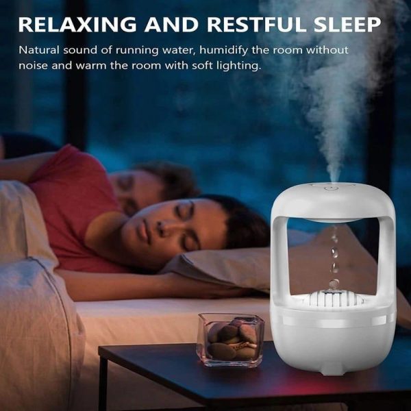 Cute Cool Mist Humidifier for Bedroom with Water Drop Light Effects | Small Room Air Diffuser for Baby, Home, and Office