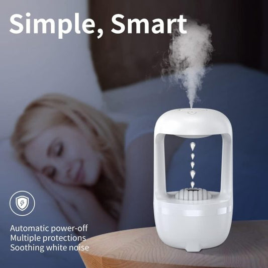 Cute Cool Mist Humidifier for Bedroom with Water Drop Light Effects | Small Room Air Diffuser for Baby, Home, and Office