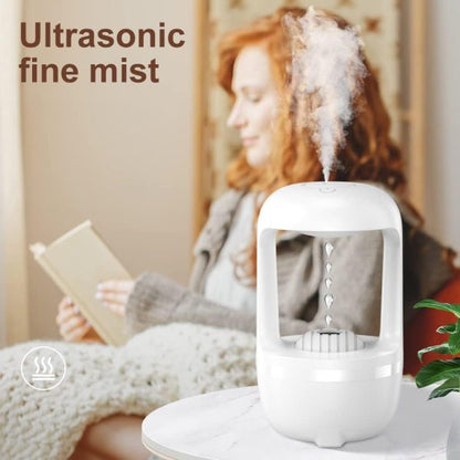 Cute Cool Mist Humidifier for Bedroom with Water Drop Light Effects | Small Room Air Diffuser for Baby, Home, and Office