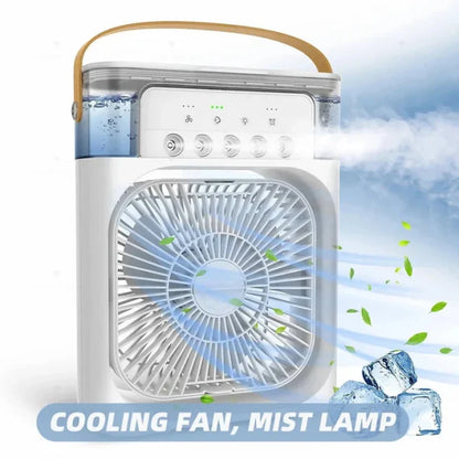 10-Inch Portable Air Conditioner Fan | USB Electric Fan with LED Night Light, Fine Mist Water, and Humidifier Function