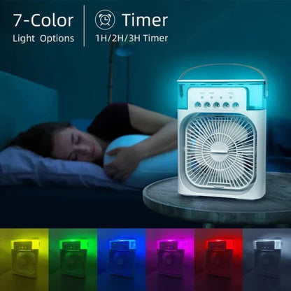 10-Inch Portable Air Conditioner Fan | USB Electric Fan with LED Night Light, Fine Mist Water, and Humidifier Function